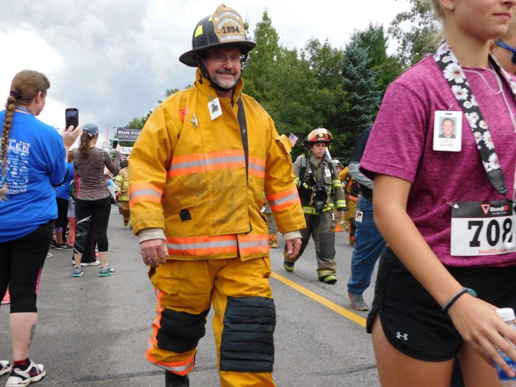 fire fighter at parade